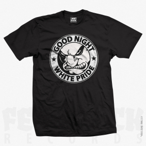 T-Shirt Good Night White Pride Black Discharged 2XL